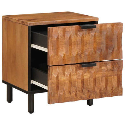 Bedside Cabinet 2 pcs Brown 40 x 33 x 46 cm Solid Mango Wood