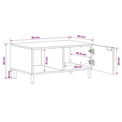 Coffee Table Brown 80 x 50 x 40 cm Solid Mango Wood