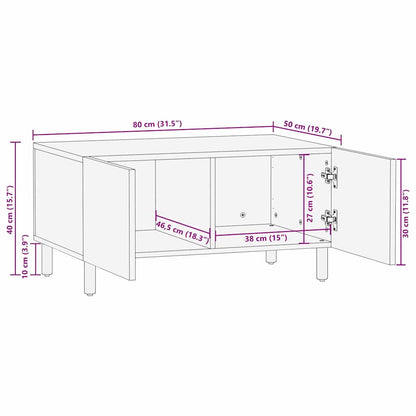 Coffee Table Brown 80 x 50 x 40 cm Solid Mango Wood