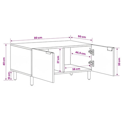 Coffee Table Brown 80 x 50 x 40 cm Solid Mango Wood