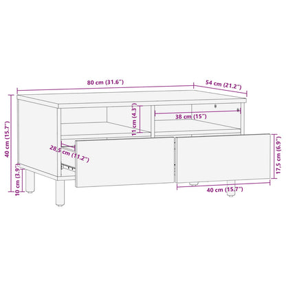 Coffee Table with Drawer Brown 80 x 54 x 40 cm Solid Mango Wood