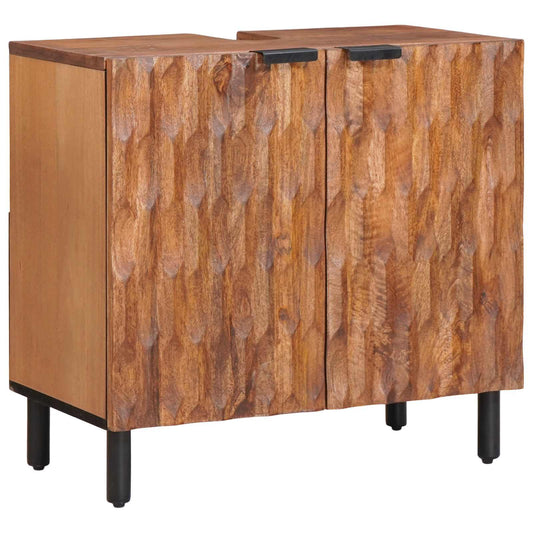 Bathroom Sink Cabinet Brown 62 x 33 x 58 cm Solid Mango Wood
