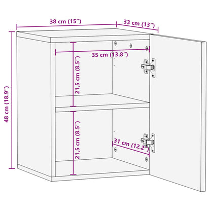 Bathroom Hanging Cabinet Brown 38 x 33 x 48 cm Solid Mango Wood