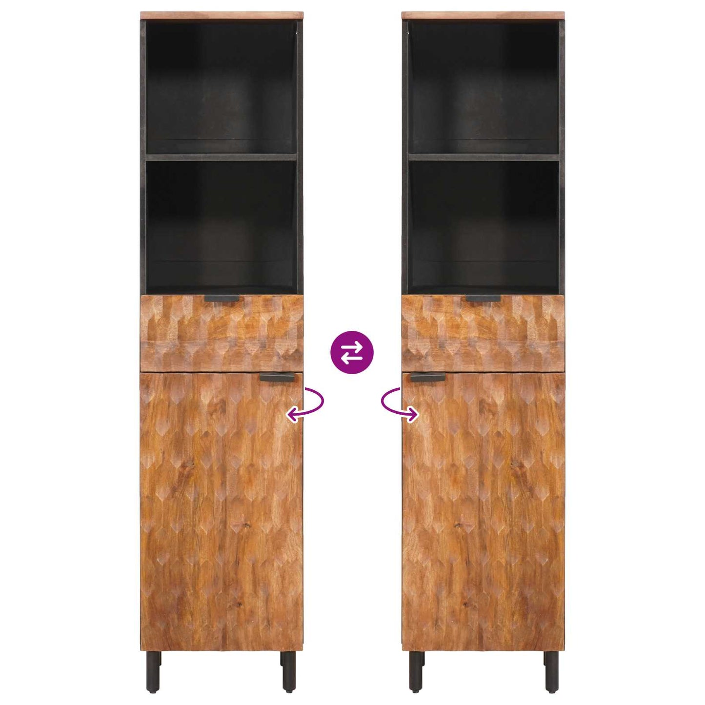 Bathroom Cabinet Brown 38 x 33 x 160 cm Solid Mango Wood