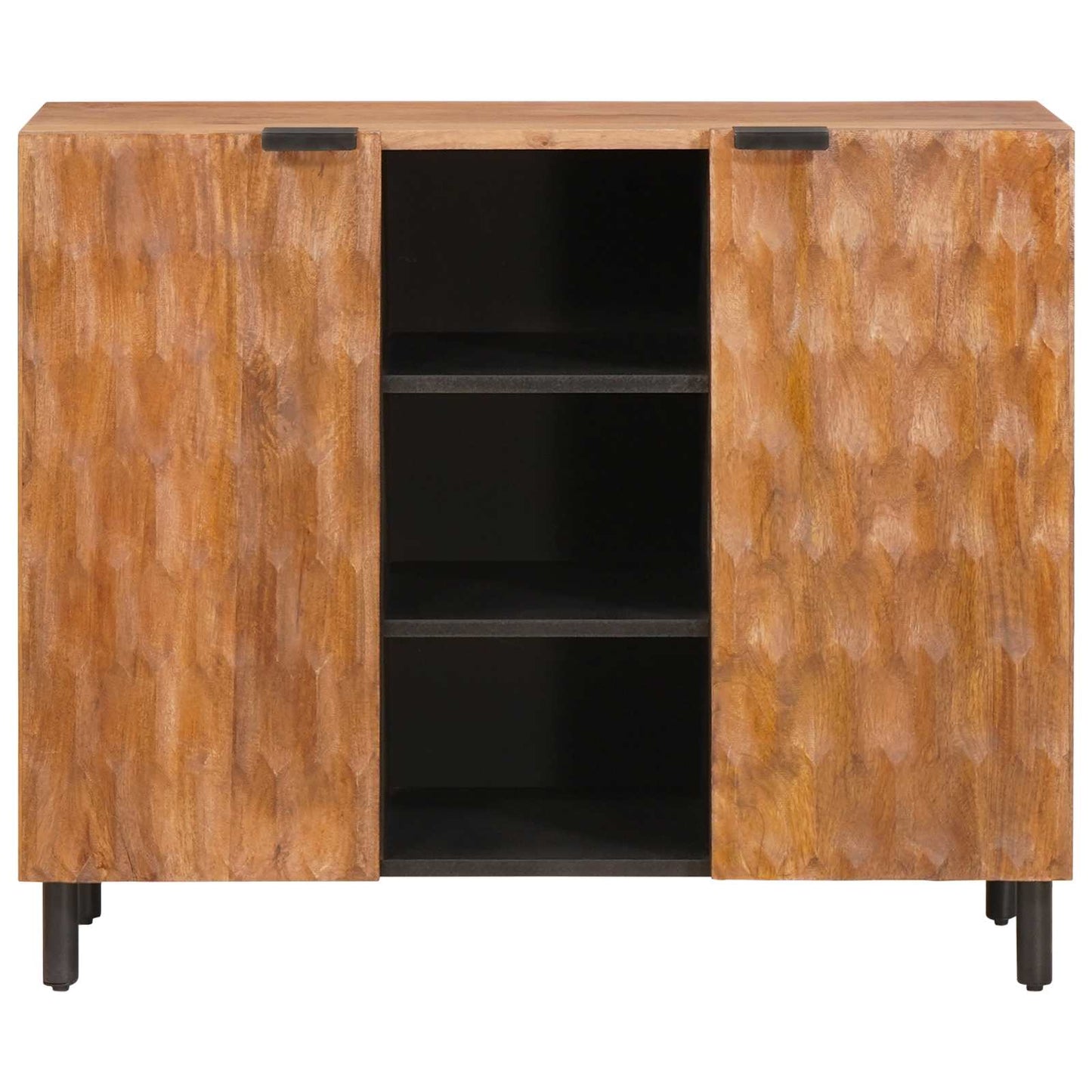 Sideboard Acacia Brown Finish 90 x 33 x 75 cm Solid Mango Wood