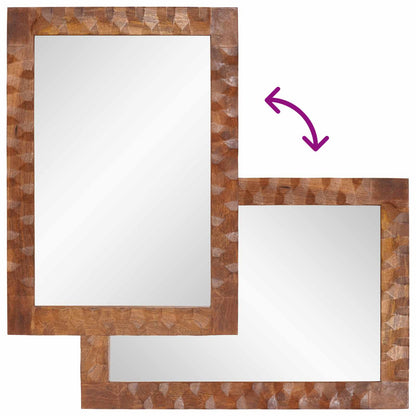 Bathroom Mirror Acacia Brown Finish 50 x 70 x 2.5 cm
