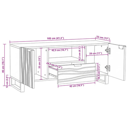 TV Units with Drawer Brown 105 x 33 x 46 cm Engineered wood
