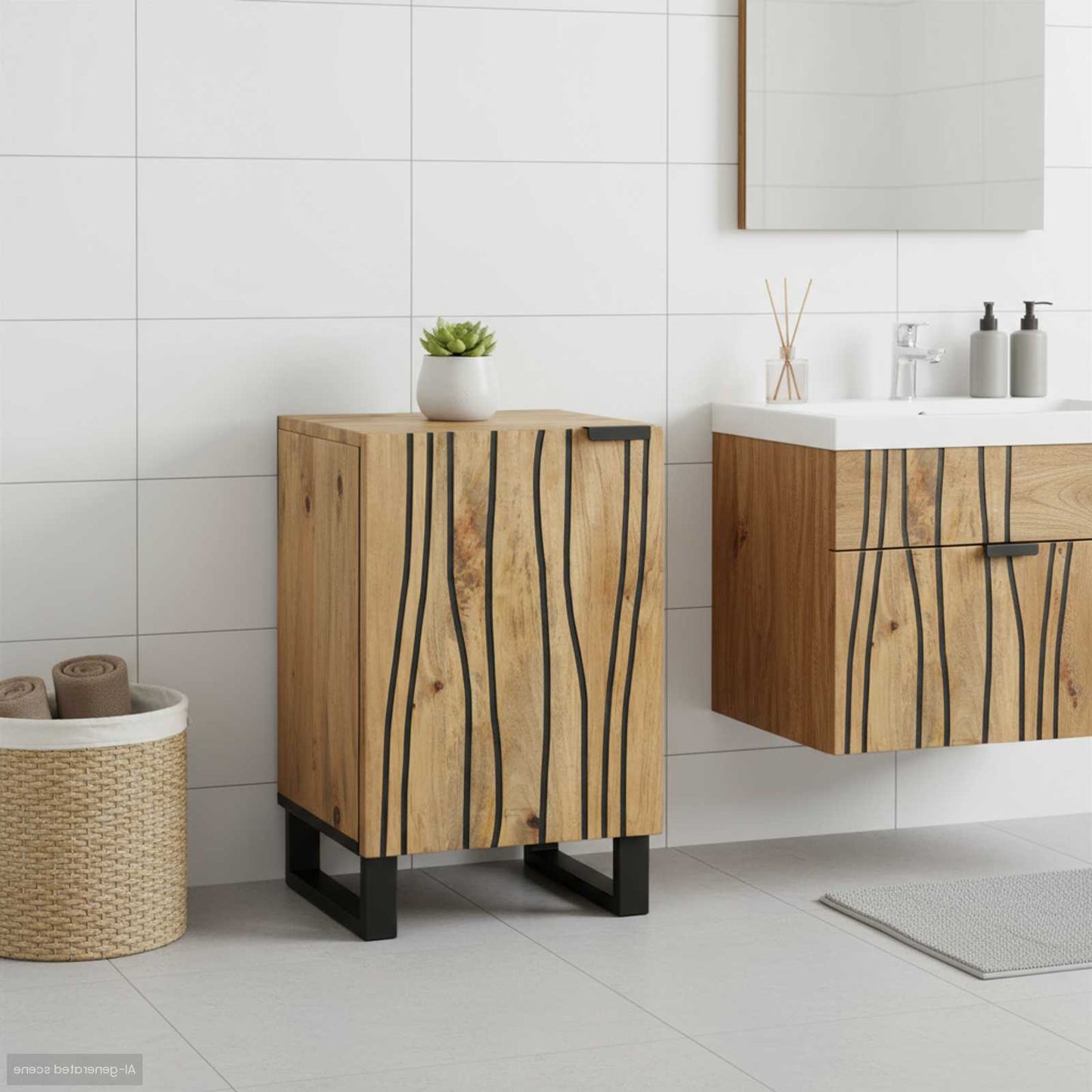 Bathroom Sink Cabinet Brown 38 x 33.5 x 58 cm Engineered wood