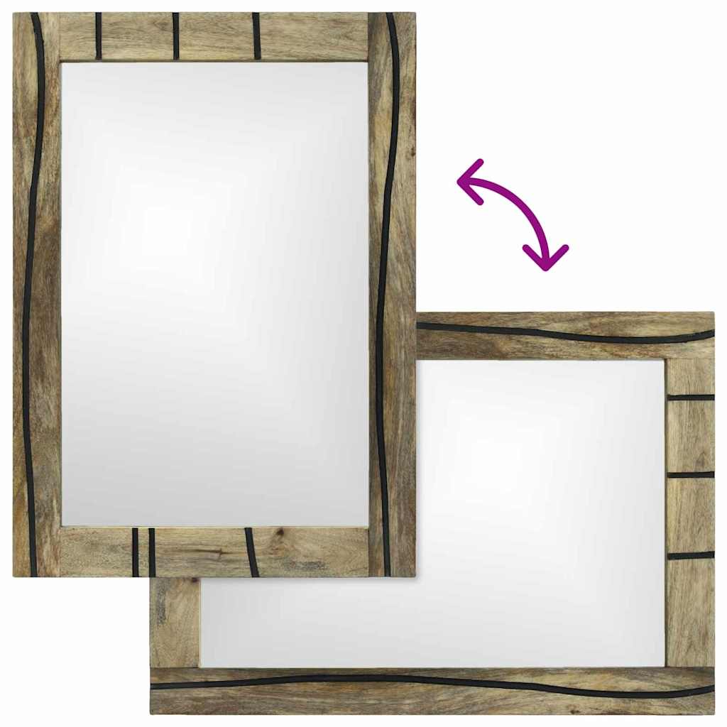 Bathroom Mirror with Mirror Brown 70 x 50 x 2.5 cm