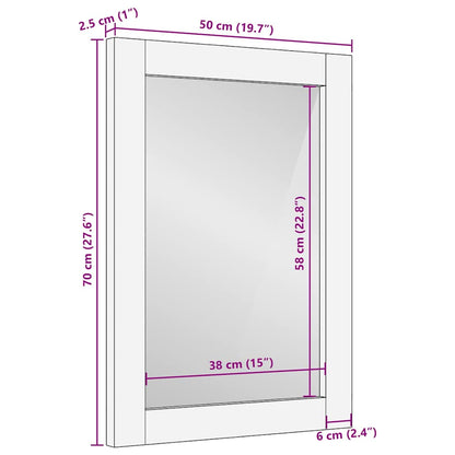 Bathroom Mirror with Mirror Brown 70 x 50 x 2.5 cm