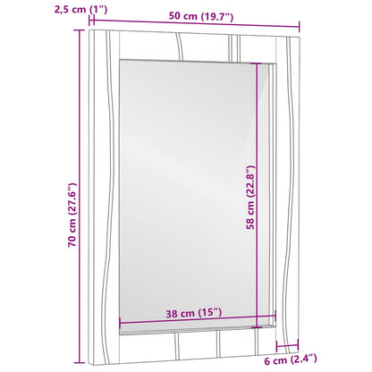 Bathroom Mirror Rectangular Natural 50 x 2.5 x 70 cm