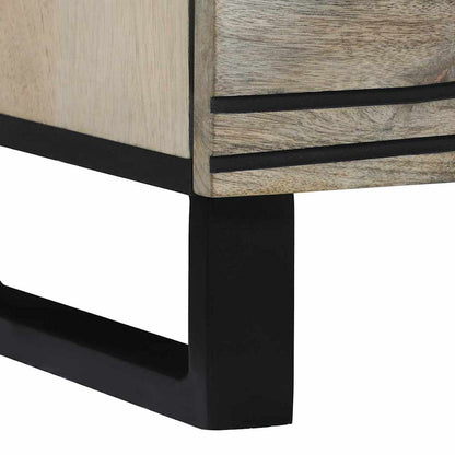 Sideboard with Drawer White 60 x 33.5 x 75 cm Solid Mango wood