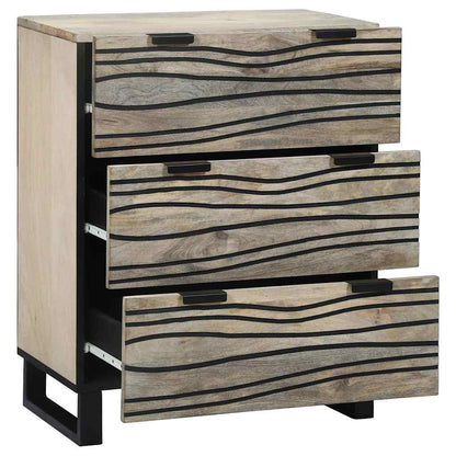 Sideboard with Drawer White 60 x 33.5 x 75 cm Solid Mango wood