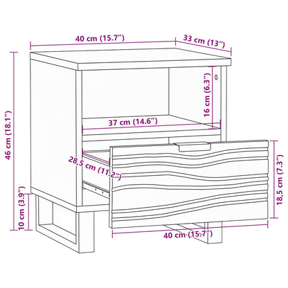 Bedside Cabinet White 40 x 33 x 46 cm Engineered Wood