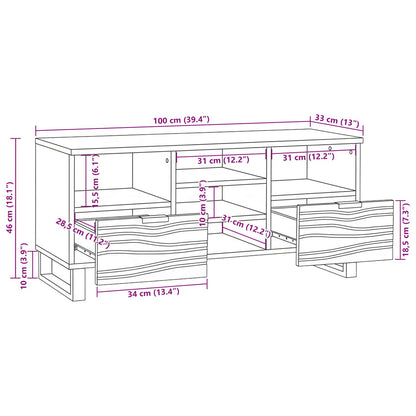 TV Units with Drawer White 100 x 33 x 46 cm Engineered wood
