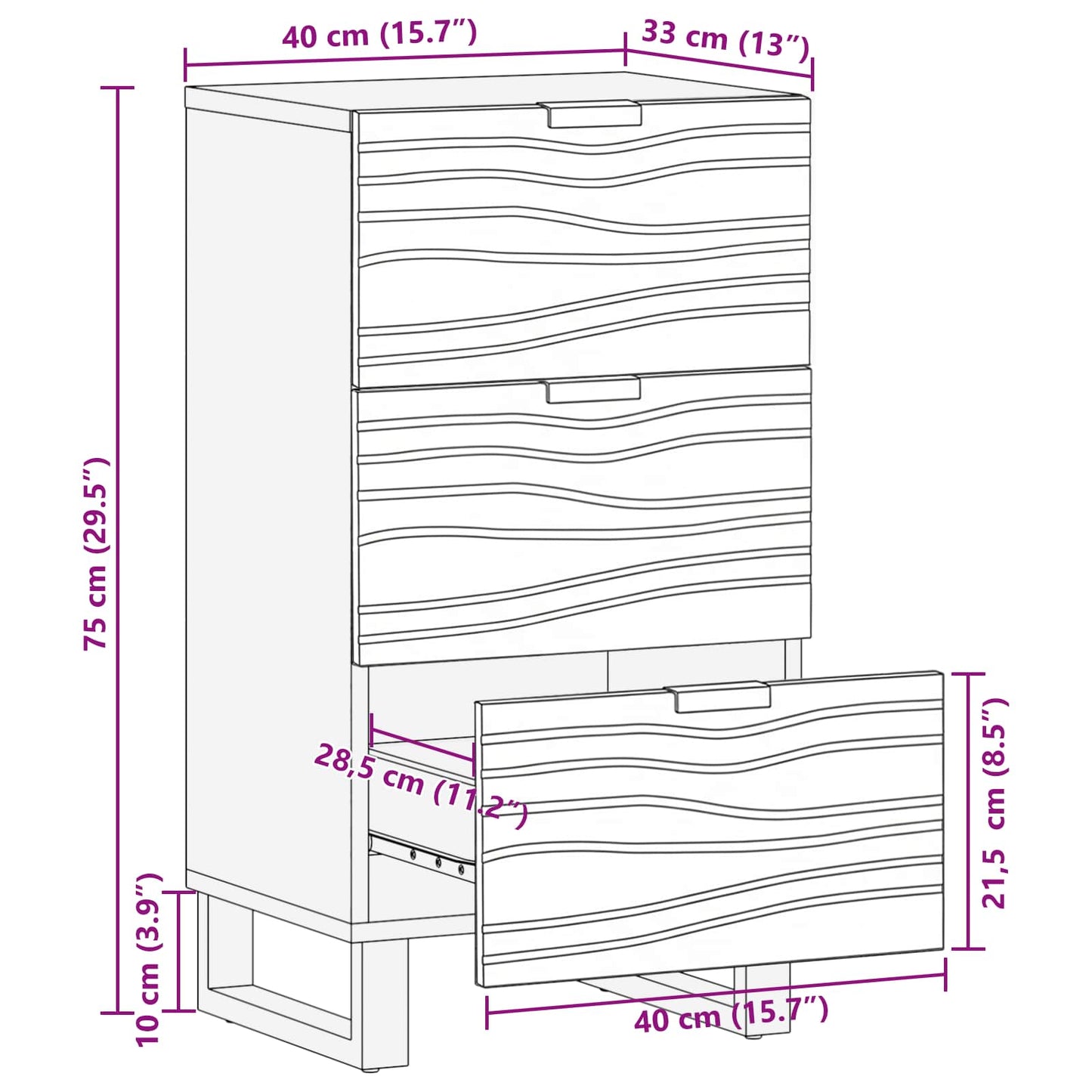 Media Storage Cabinets & Racks White and Black 40 x 33 x 75 cm