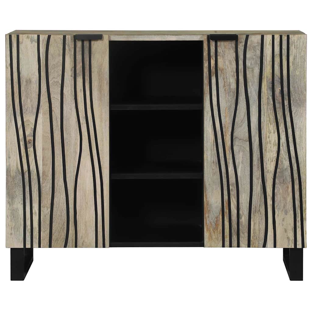 Sideboard White 90 x 33 x 75 cm Solid mango wood