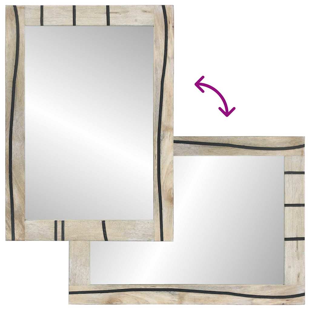 Bathroom Mirror with Mirror Brown 70 x 50 x 2.5 cm