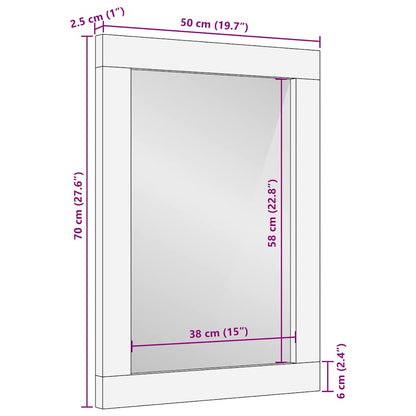 Bathroom Mirror with Mirror Brown 70 x 50 x 2.5 cm