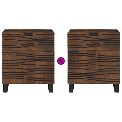 Bedside Cabinet Walnut 50 x 33 x 60 cm Solid Acacia wood