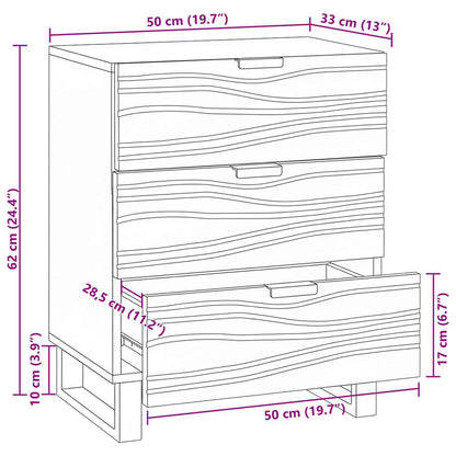 Bedside Cabinet Walnut 50 x 33 x 62 cm Engineered Wood