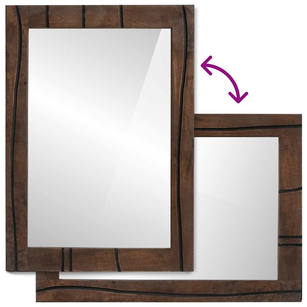 Bathroom Mirror Wall-mounted with Mirror Brown 70 x 50 x 2.5 cm