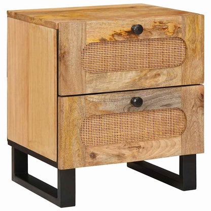 Bedside Cabinet 2 pcs Natural 40 x 33 x 46 cm Solid Mango Wood