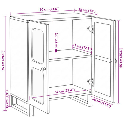 Sideboard Brown 60 x 33 x 75 cm Solid Mango Wood