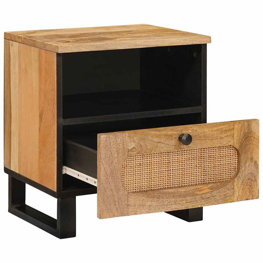 Bedside Cabinet Natural 40 x 33 x 46 cm Solid Mango Wood