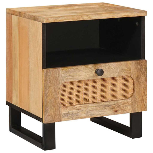 Bedside Cabinet 2 pcs Natural 40 x 33 x 46 cm Solid Mango Wood