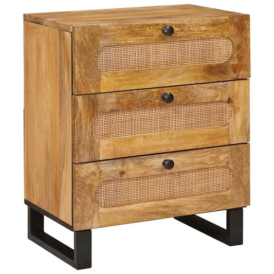 Bedside Cabinet Natural 50 x 33 x 62 cm Solid Mango Wood