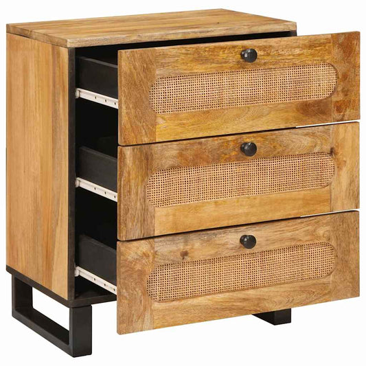 Bedside Cabinet Natural 50 x 33 x 62 cm Solid Mango Wood