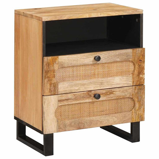 Bedside Cabinet Natural 50 x 33 x 62 cm Solid Mango Wood