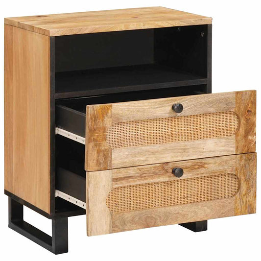 Bedside Cabinet Natural 50 x 33 x 62 cm Solid Mango Wood