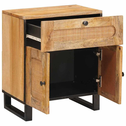 Bedside Cabinet Natural 50 x 33 x 60 cm Solid Mango Wood