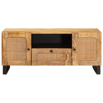 TV Cabinet with Drawer Brown 105 x 33 x 46 cm Solid Mango Wood