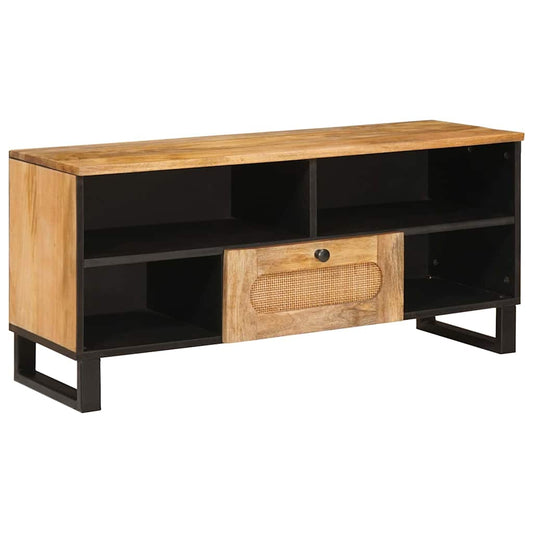 TV Cabinet with Drawer Brown 100 x 33 x 46 cm Solid Mango Wood