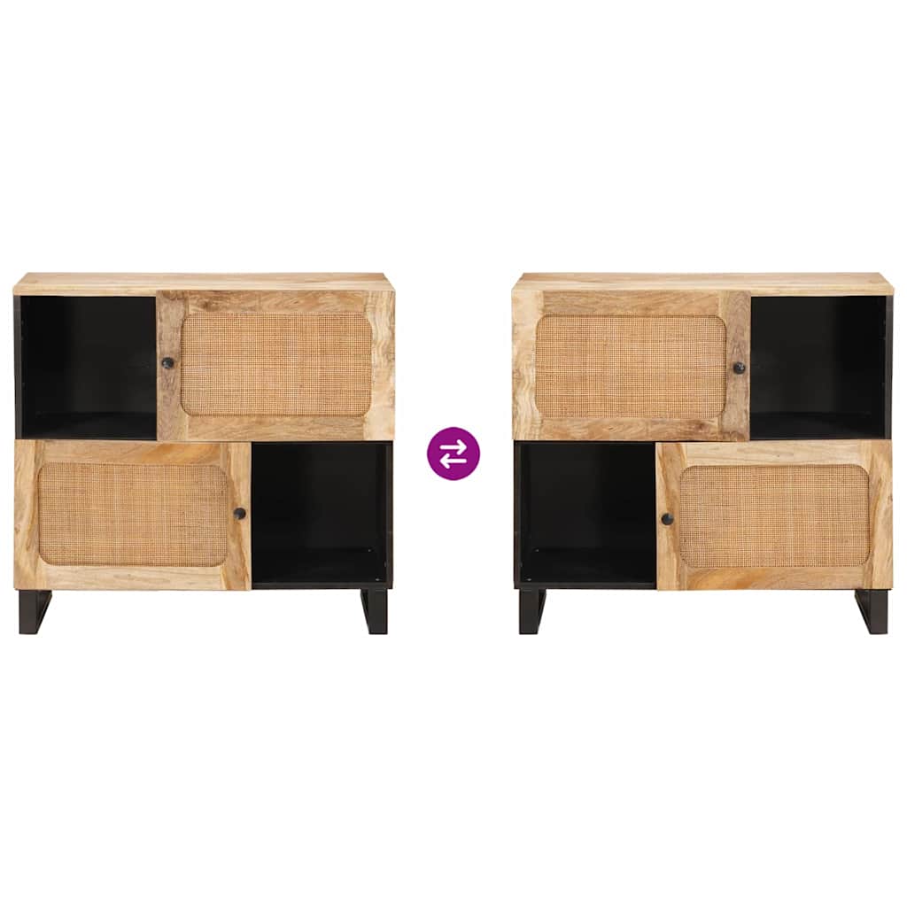 Sideboard with Storage Brown 80 x 33 x 75 cm Solid Mango Wood