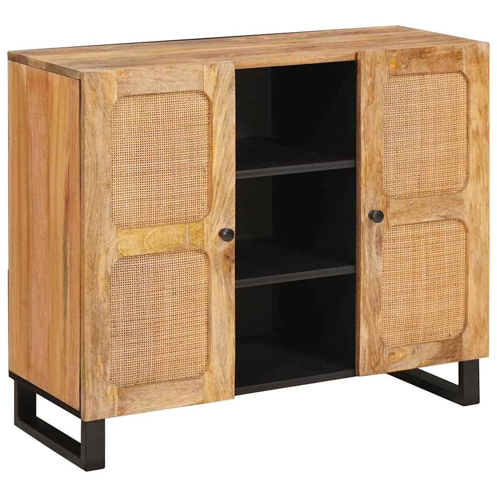 Highboard with Storage Brown 90 x 33 x 75 cm Solid Mango Wood