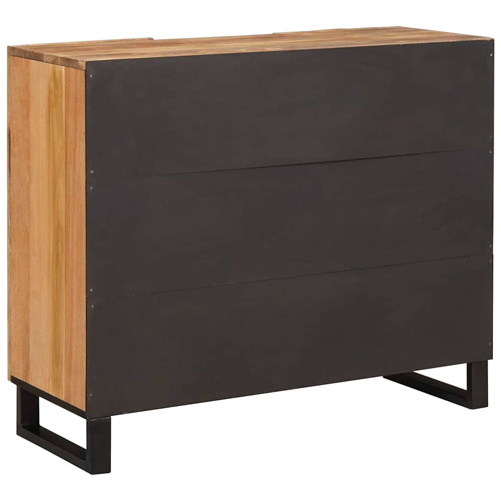 Highboard with Storage Brown 90 x 33 x 75 cm Solid Mango Wood