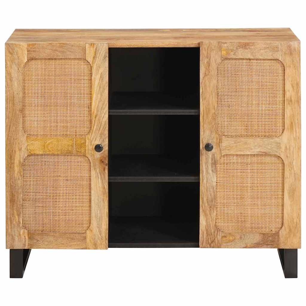 Highboard with Storage Brown 90 x 33 x 75 cm Solid Mango Wood