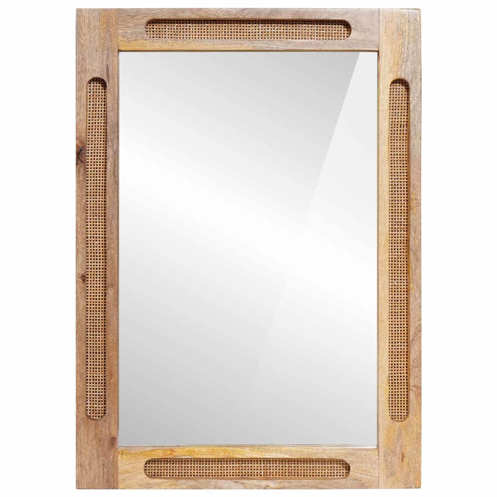 Bathroom Mirror Brown 50 x 2.5 x 70 cm Solid Mango Wood