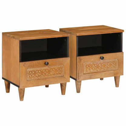 Bedside Cabinet with Drawer 2 pcs Light Brown 40 x 33 x 46 cm