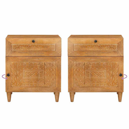 Bedside Cabinet Light Brown 50 x 33 x 60 cm Solid Acacia wood