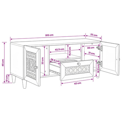 TV Units with Door Light Brown 105 x 33 x 46 cm Engineered wood