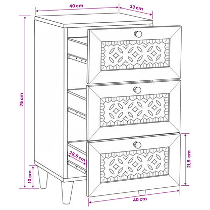 Sideboard with Drawer Light brown 33.5 x 40 x 75 cm