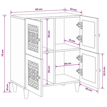 Sideboard 60 x 33 x 75 cm Solid Mango Wood
