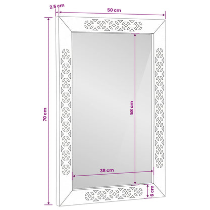 Bathroom Mirror Rectangular Light Brown 50 x 2.5 x 70 cm
