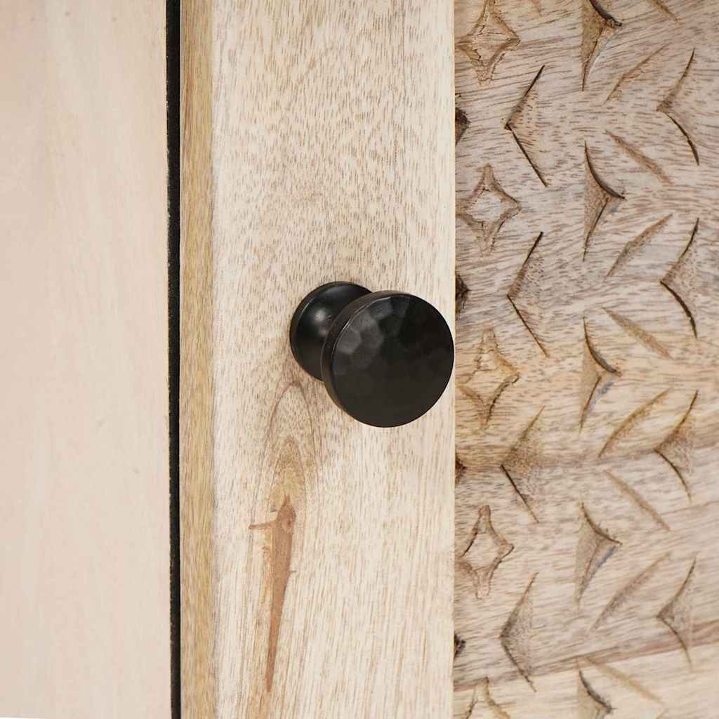 Bedside Cabinet 2 pcs Beige 40 x 33 x 46 cm Solid Acacia wood