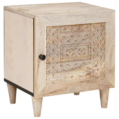 Bedside Cabinet 2 pcs Beige 40 x 33 x 46 cm Solid Acacia wood